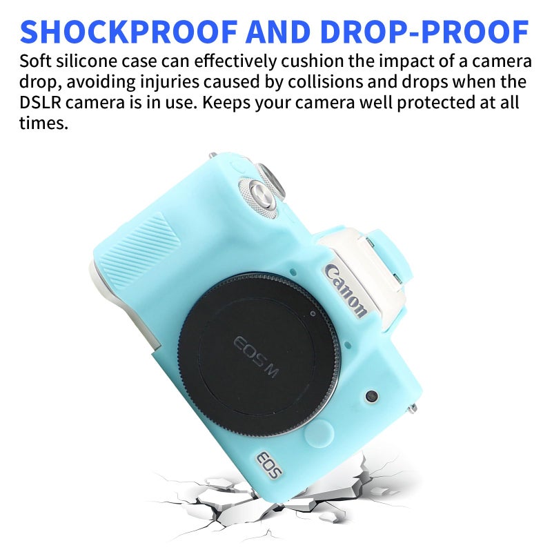 Easy Hood Camera Case for Canon EOS M50/M50 Mark II Digital Camera, Anti-Scratch Soft Silicone Case Cover Housing Protective Cover Protector Camera Body Skin Case (Blue) - Image 4